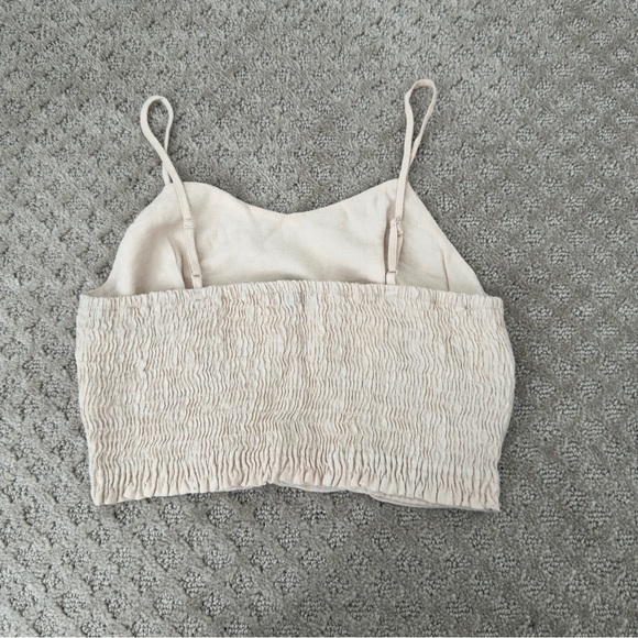 Paper Crane Cream two-piece set - crop top and wide leg pants - Picture 3 of 4